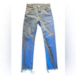 Weekend Mid-Rise Button-Fly Jeans in Way-Swish Blue